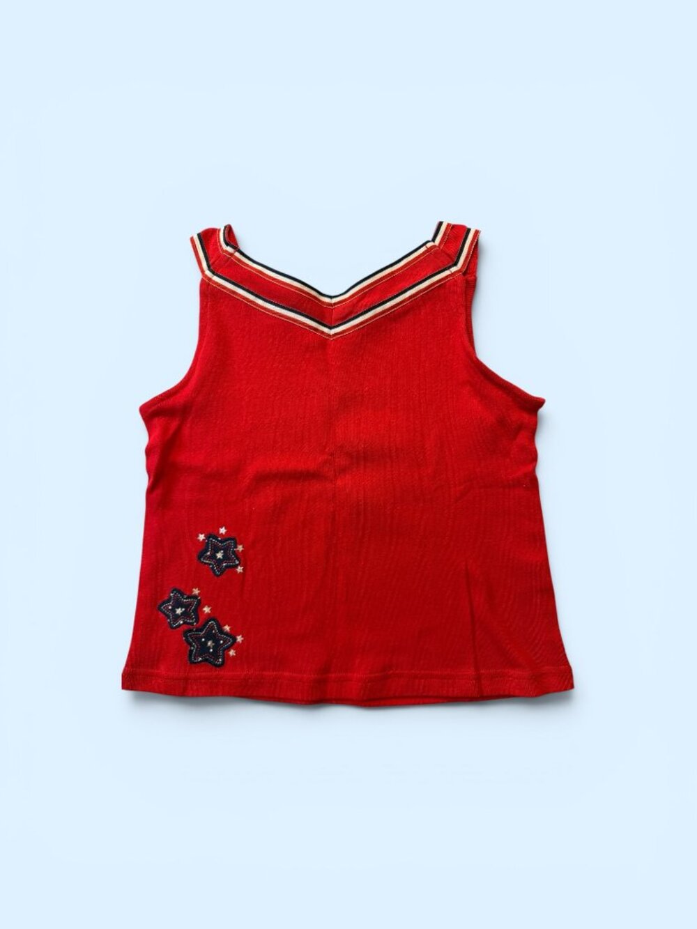 HEALTHTEX, Girl's Red V-Neck Star Tank Top, Size 6